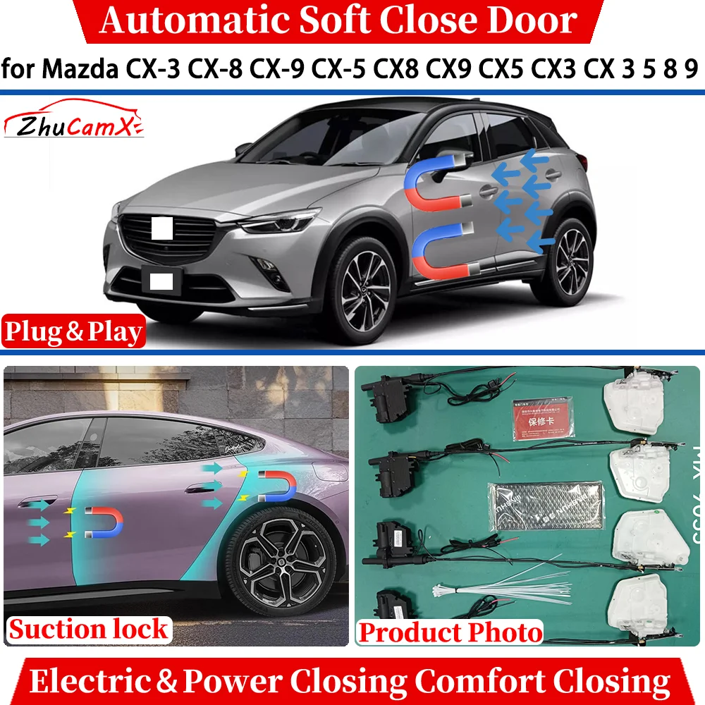 for Mazda CX-3 CX-8 CX-9 CX-5 CX8 CX9 CX5 CX3 CX 3 5 8 9 Car Automatic Soft Close Door Electric Power Closing Suction lock Kit