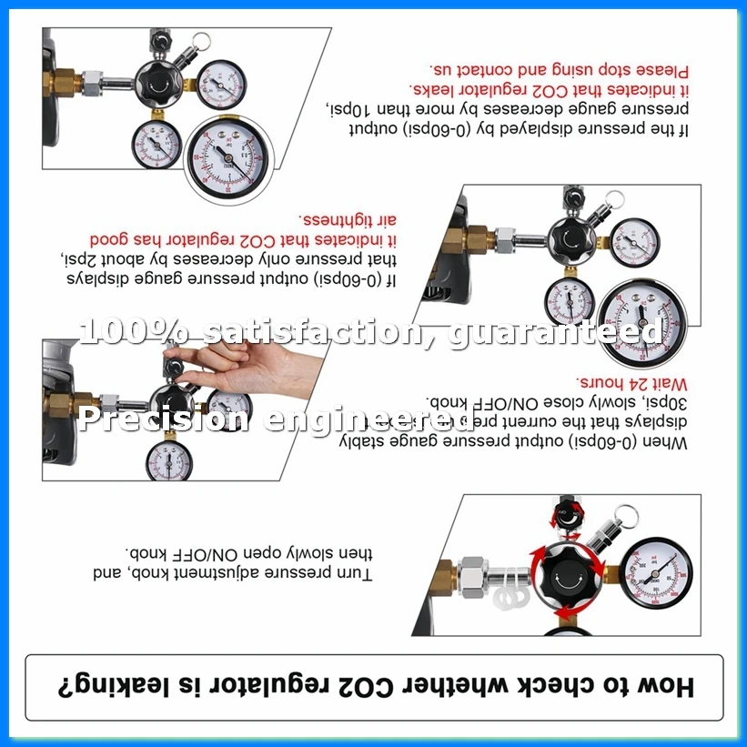●CGA-320 Regulator,Dual Stage Gauge Co2 Regulator for Kegerator Pressure Regulator with 1/4inch & 5/16inch Connectors