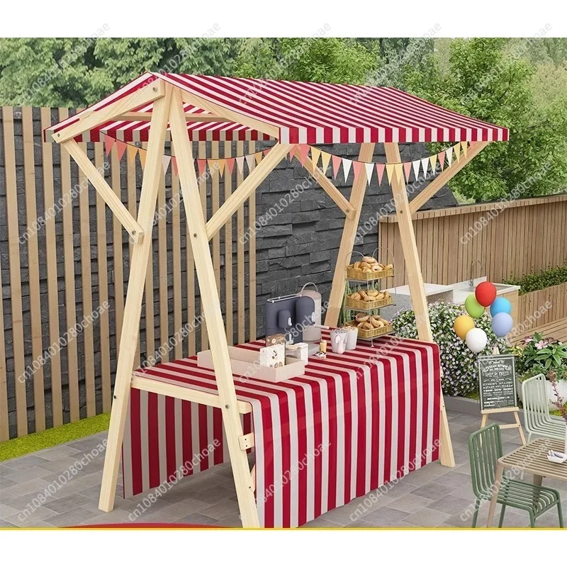 

Market Stall Rack Wooden Night Market Custom Small Stall Shopping Mall Snack Cart Mobile Float Folding Stall Car Market