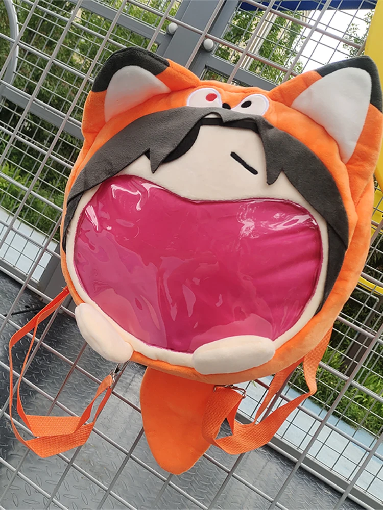 

Креативная сумка через плечо с большим ртом Plu Xoxian Tianguan, школьная сумка из мягкого полиэстера, молодежная сумка