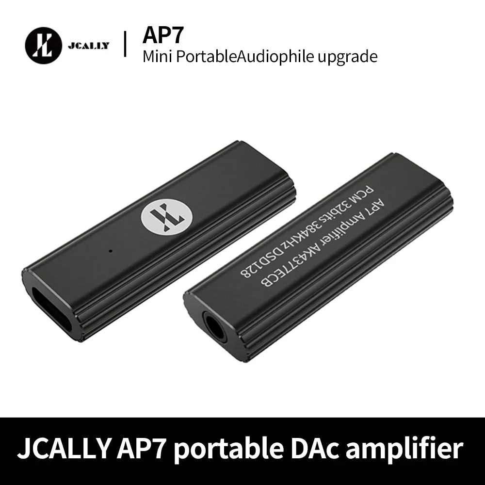 JCALLY AP7 Portable DAC Amplifier - AK4377ECB Chip, 32bit 384kHz DSD128, Only 4g, Audiophile Upgrade for Headphone