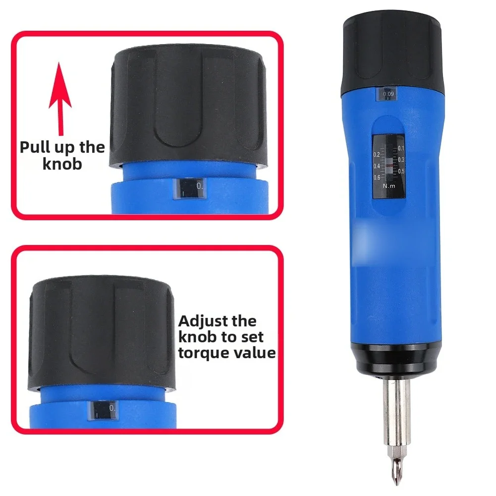 

Регулируемая динамометрическая отвертка с 4 насадками и нейлоновой рукояткой для ремонта оборудования мастерских и ручных инструментов