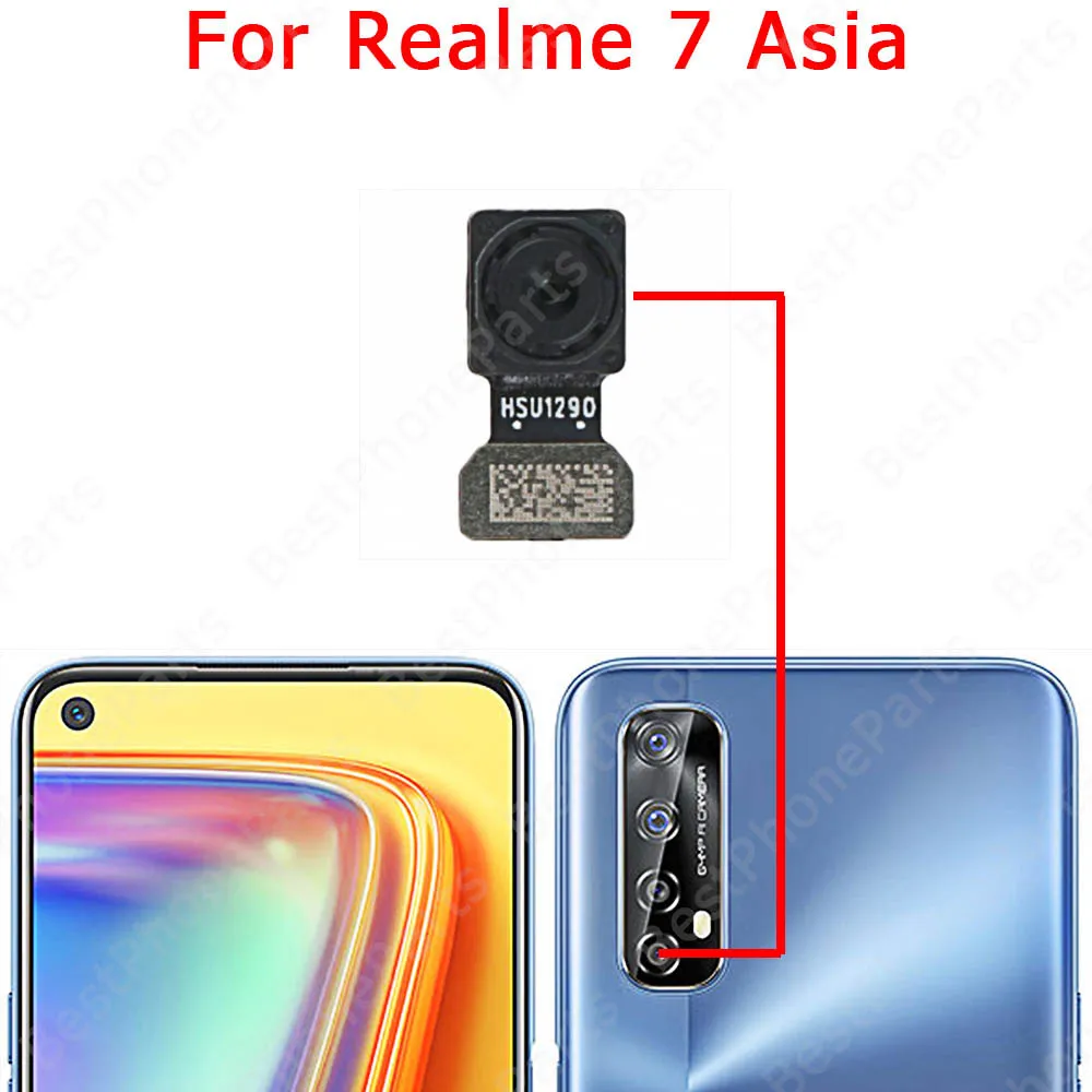 Modulo fotocamera per Realme 7 Pro 7i Asia 7Pro 5G Global face posteriore Selfie vista posteriore fotocamera anteriore pezzi di ricambio cavo