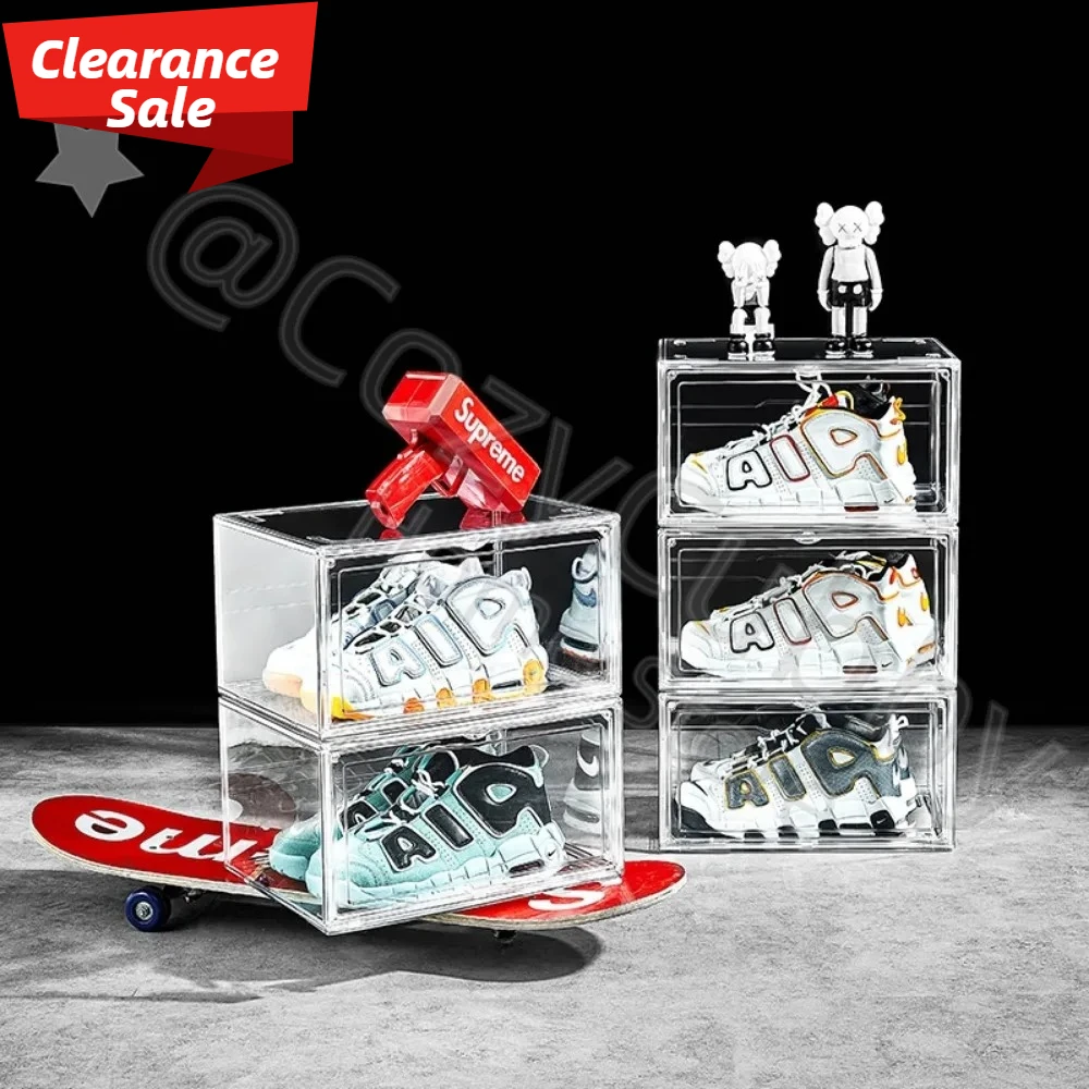 

Household Shoe Box Transparent Thickened Stackable Dustproof Shoes Display Cabinet Organizer Simple Shoe Storage Box Organizers