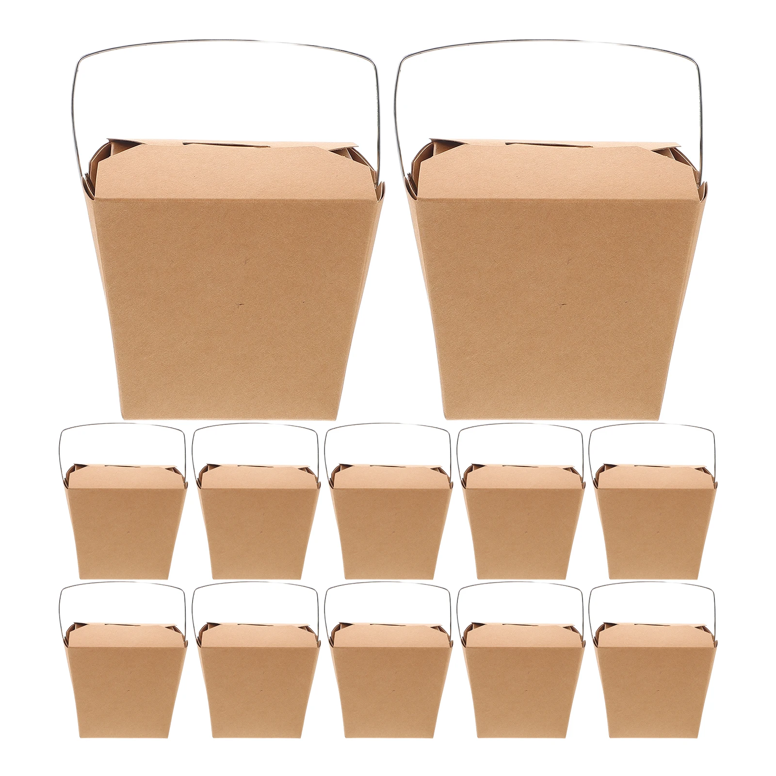 

50 Pcs Cold Food Paper Containers Takeaway Box Chinese Out Boxes with Wire Handle Style Pail