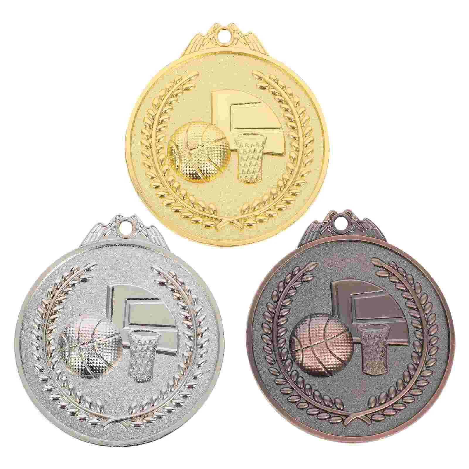 

3 Pcs Bronze Medal The Child Basketball Award Medals Personalized Zinc Alloy Metal Place Gold