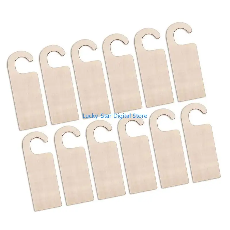 

N7MC 12Pcs Blank Door Hangers Unfinished Door Knob Sign 3.54x9.45Inch