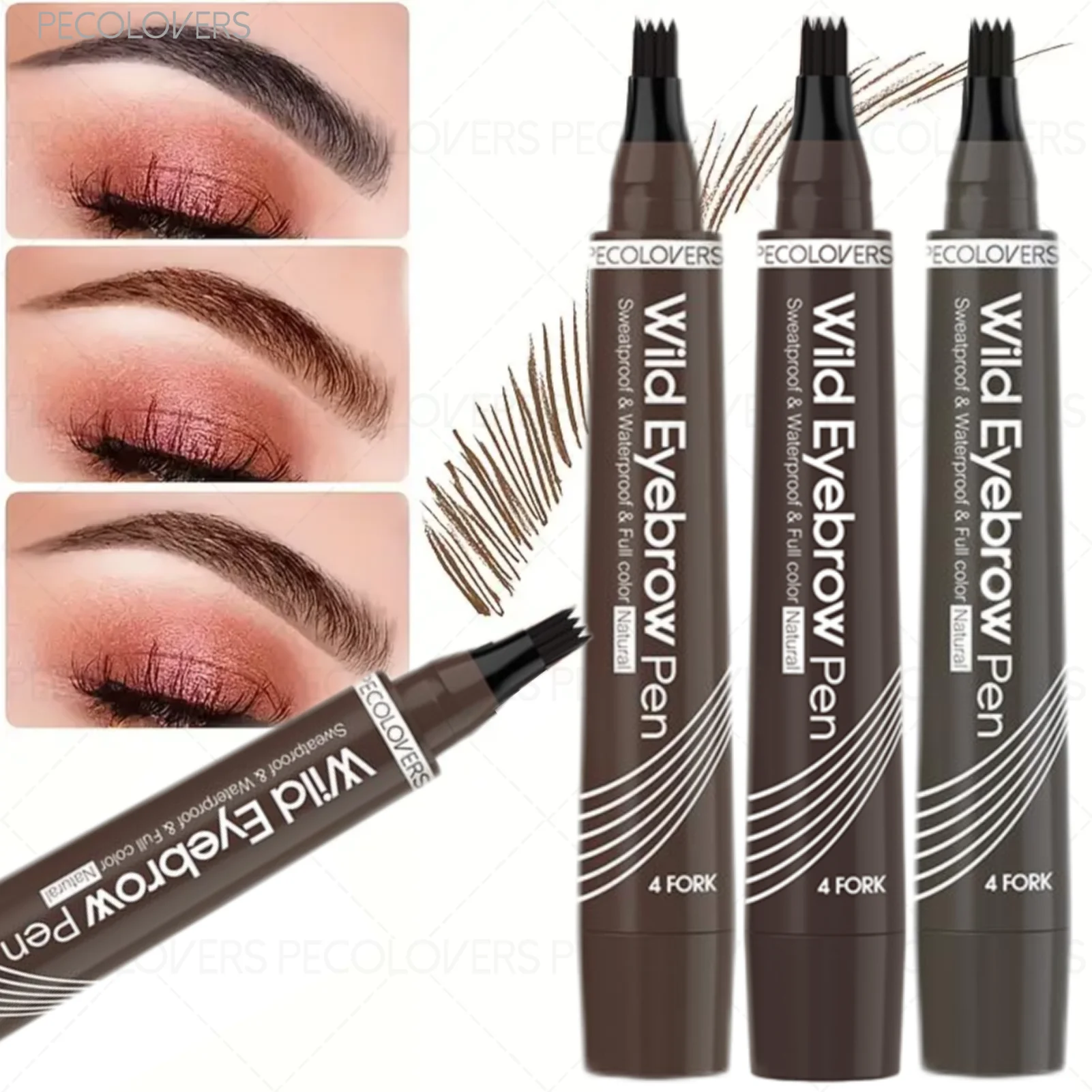4 Split Waterproof Eyebrow Pencil, Long-Lasting ＆ Fast Drying, Precise Tip for Defined Eyebrows, Suitable for All Types
