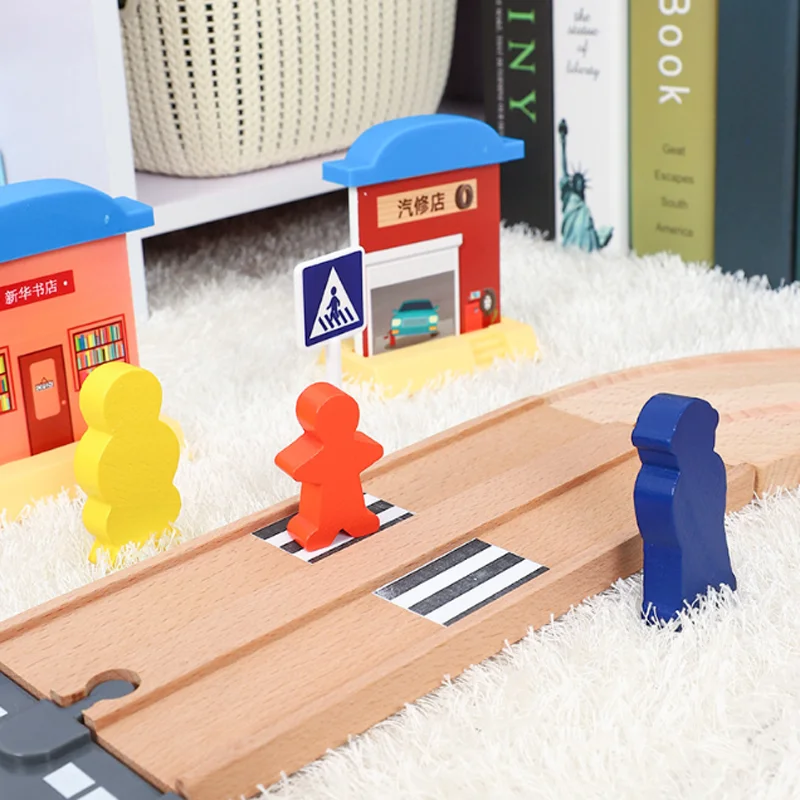 Wooden Train Track Accessories Toys Wide Train Railway Compatible with All Brands Trains Ring Track Toys Children Gift