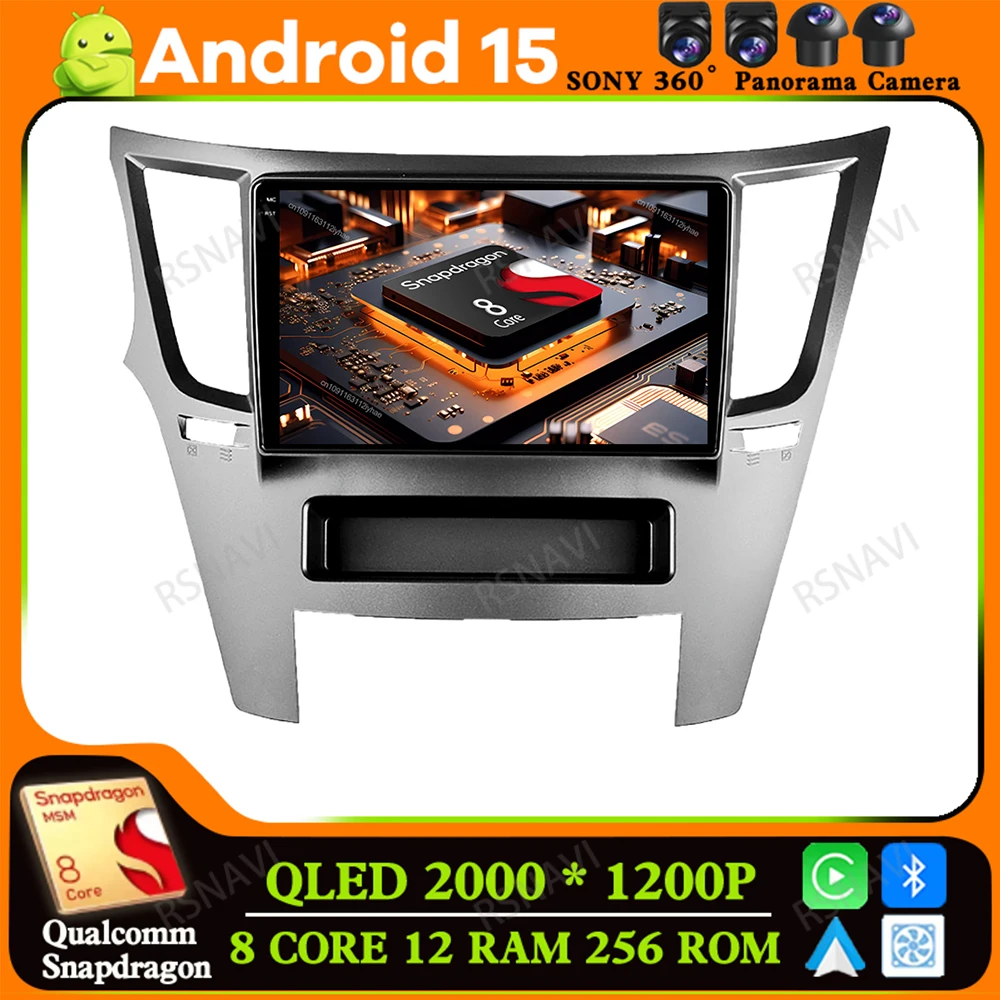 

Android 15 For Subaru Outback 4 Legacy 5 2009-2014 LHD RHD 5G WIFI Qualcomm Multimedia Car Radio Viedo Player GPS Head Unit BT