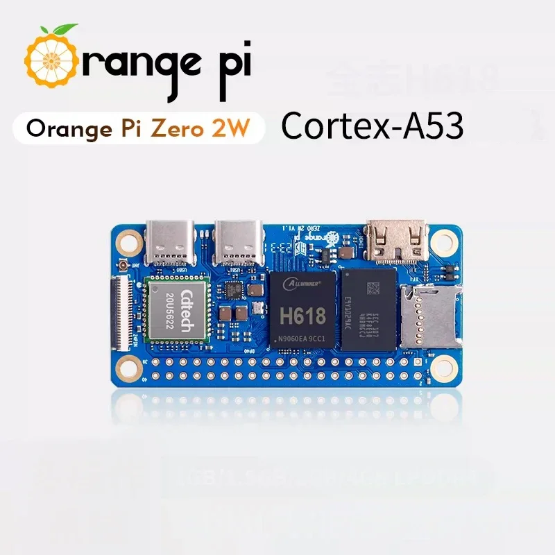 Orange Pi Zero 2 W 1GB RAM DDR4 Mini PC Allwinner H618 Orange Pi Zero 2W WiFi Bluetooth BLE SBC Single Board Computer Zero2W