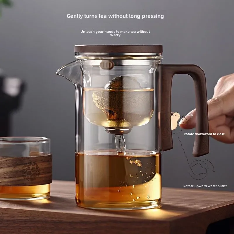 Ethereal Cup Full Glass Lazy Tea Infuser Glass Inner Tank Luxury Magnetic Tea Cup Tea Water Separation Brewing Teapot