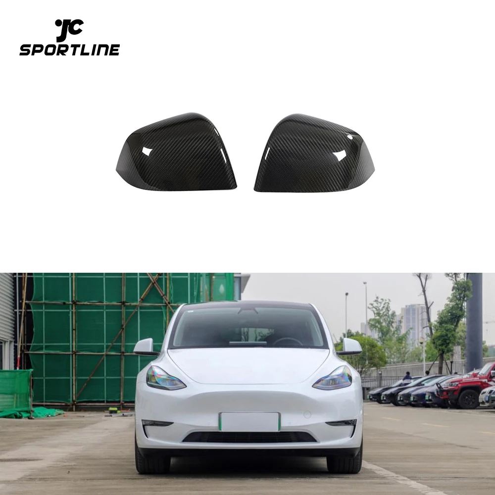 

Full Replacement Dry Carbon Electric Car Mirror Caps For Tesla Model Y Sport Utility 4-Door 2021-2023