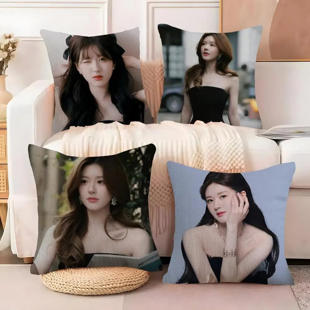 Star Zhao Lusi Cushion Cover Soft Plush Fabric Double-Sided Printed Sofa Cushion Cover for All Seasons Home Decor Gift