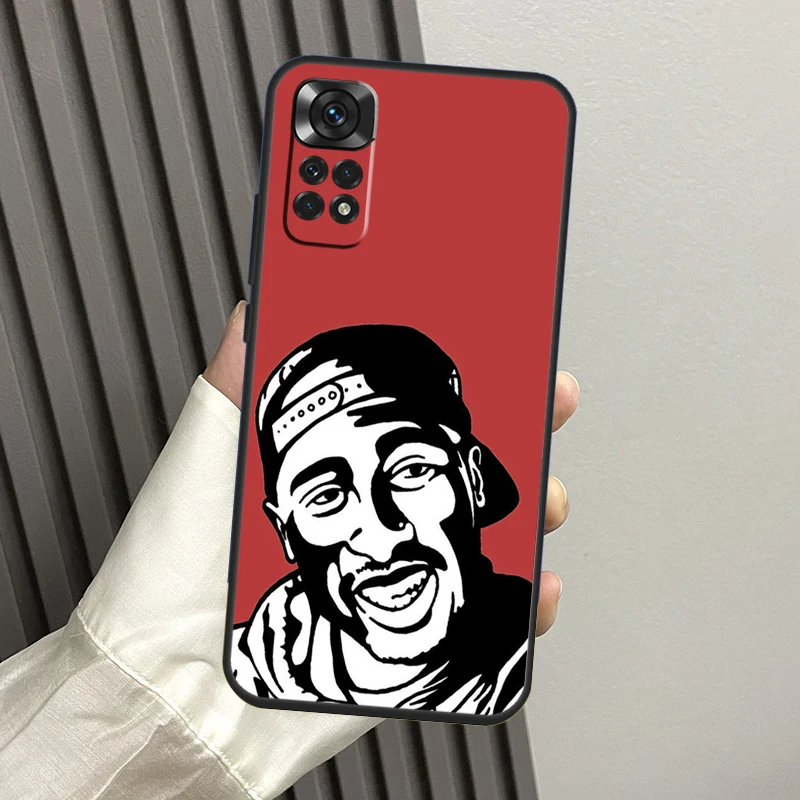 حافظة مغني الراب 2pac توباك لهاتف شاومي ريدمي نوت 14 13 12 برو 11 10 9 11S 12S ريدمي 14C 13C 15C 10C 12C 15 Funda