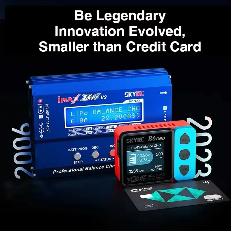 شاحن ذكي SKYRC B6neo - DC 200W/PD 80W، شحن/تفريغ توازن LiPo، لجميع موديلات RC
