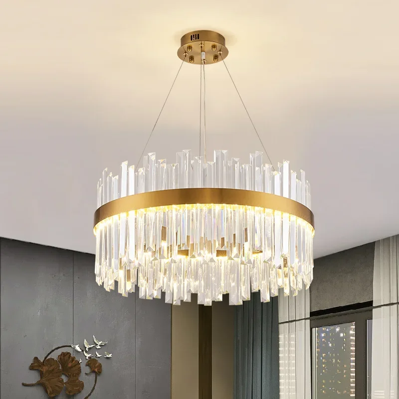 

Modern Living Room Dining Crystal Pendant Lamp Simple Creative Bedroom Nordic Chandelier Designer Luxury LED Light Fixtures