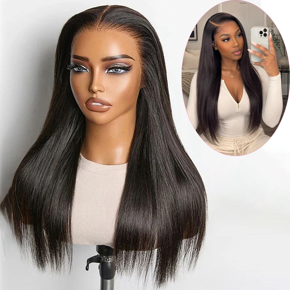 22 28 30 Inch Bone Straight 13x6 HD Lace Frontal Human Hair Wig Straight Transparent Lace Front Wig Pre Plucked Glueless Wig