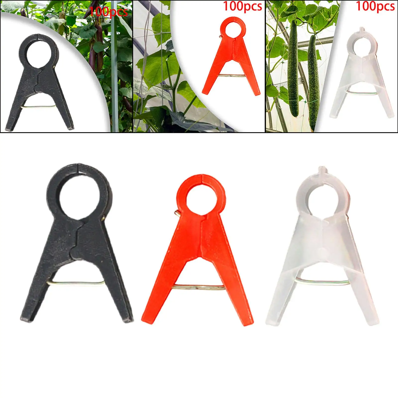 100Pcs Garden Plant Support Clips Reusable Support Flower Vine Clips for Climbing Plants Roses Vegetables Grape Vine Greenhouse