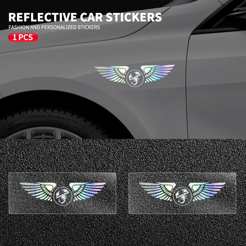 Car Logo Decorative Colorful Laser Reflective Waterproof Decals For Fiat Abarth 500 Tipo FR Punto Ducato Stilo Palio Bravo Pondo