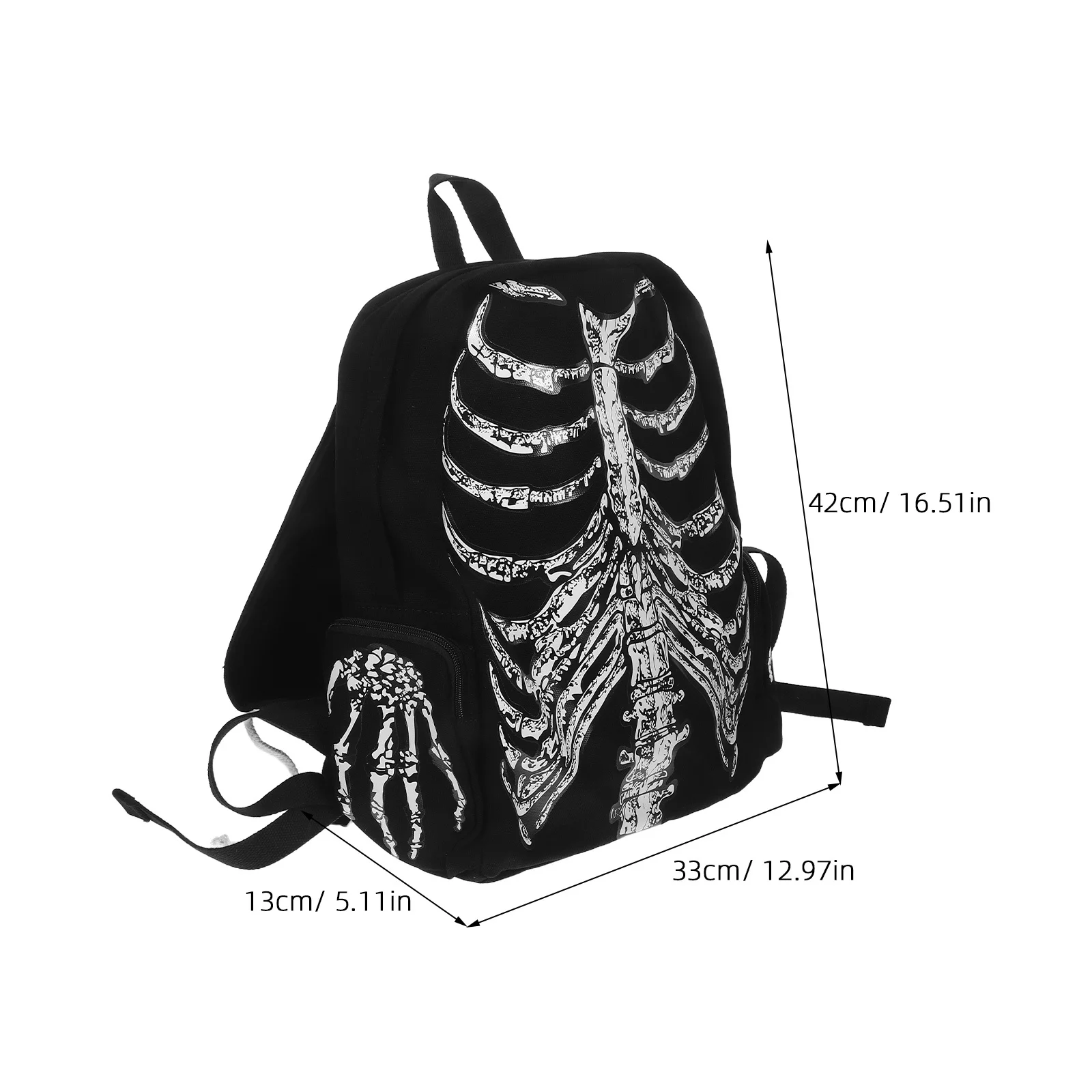 حقيبة ظهر مدرسية للطلاب باللون الأسود والأبيض بسعة كبيرة وأشرطة مبطنة قابلة للتعديل وجيب داخلي بسحاب للكمبيوتر المحمول والمشي لمسافات طويلة والسفر #5
