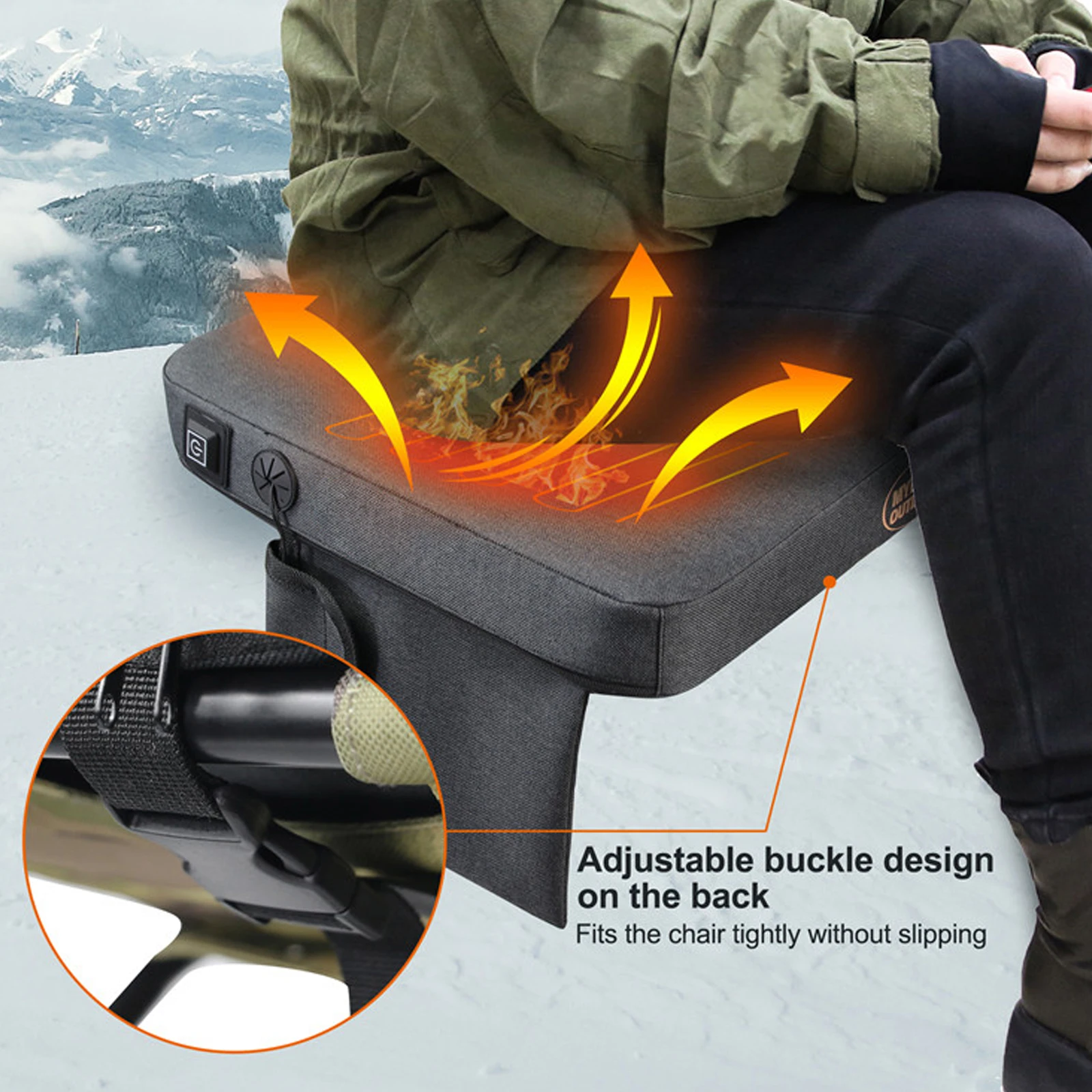 Outdoor USB intelligent Heating Seat cushion warm heating pad Winter Camping Seat Cushion