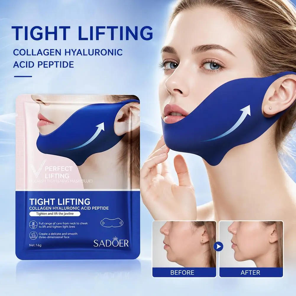1PCS V-Shaped Face Lifting Mask Chin Lifting Patch Ear Hook Face Mask Double V Ear Hook V-Line Face Mask Face Shaping Bandage