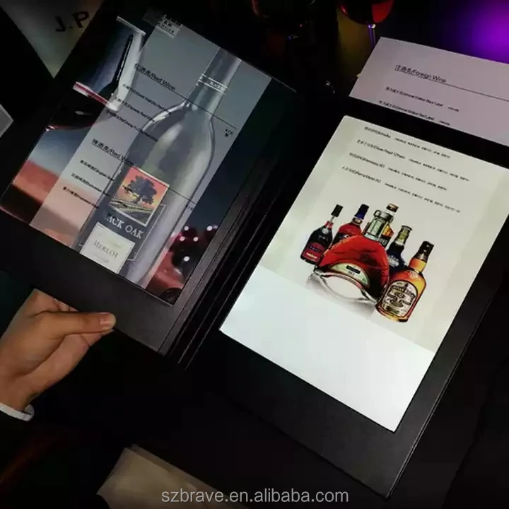 OEM akumulator Menu restauracji w nocnym klubie, podświetlana skrzynka świetlna podświetlić podświetlaną książkę Menu skórzana okładka na Menu podświetlany diodami LED