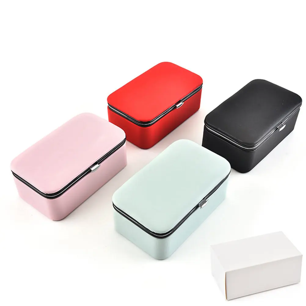 

Portable Jewelry Box for Women PU Small Compact Multi-Functional Travel Storage Organizer Pink Jewelry Box
