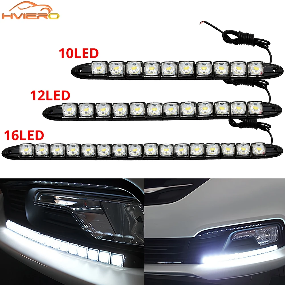 Day Lights COB Driving Daytime Running Fog Lamp 9/10/12/16/20 Led Auto Flexible 12V Waterproof Bulbs Car Styling LED Headlights
