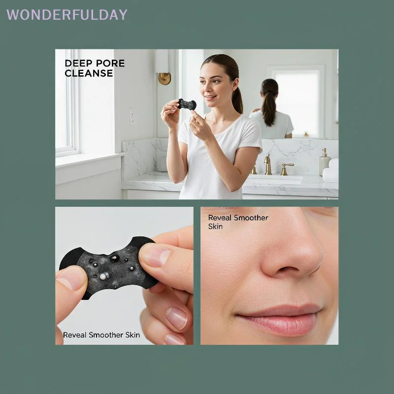 Nose Blackhead Remover Mask 50Pcs Deep Pore Cleansing Acne Reduction Gentle  for Home Facial Skin Care Use