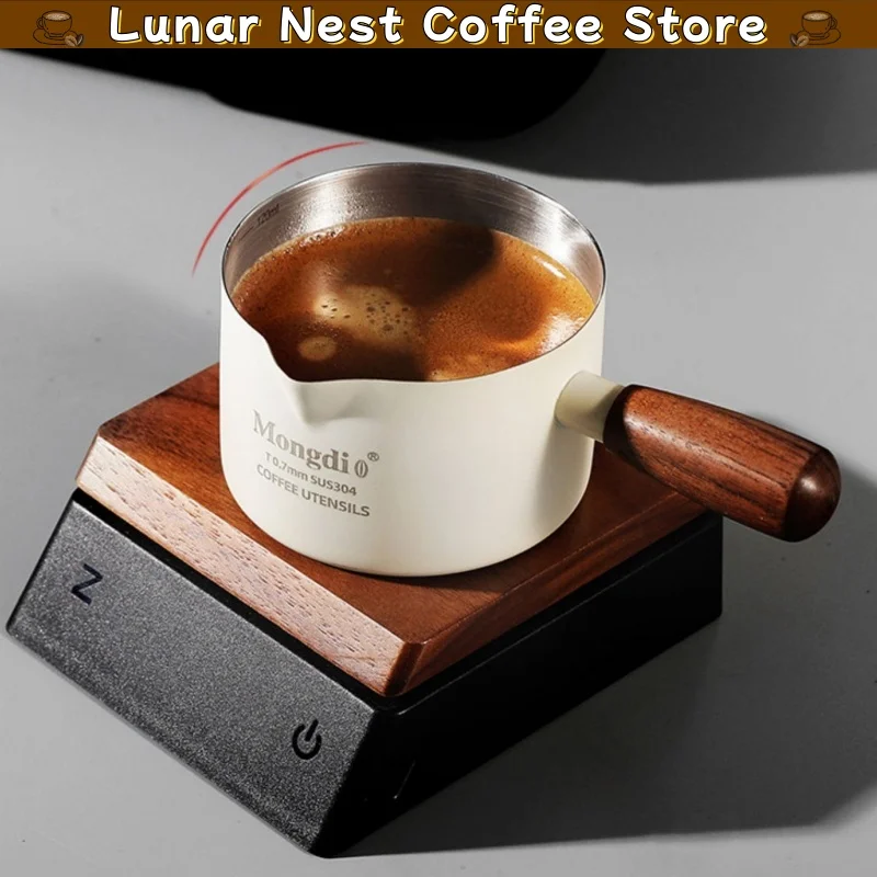 New Mongdio Espresso Extraction Cup 120ml Glass Measuring Cup With Scale Coffee Liquid Receiver For Portafilter Barista Tool