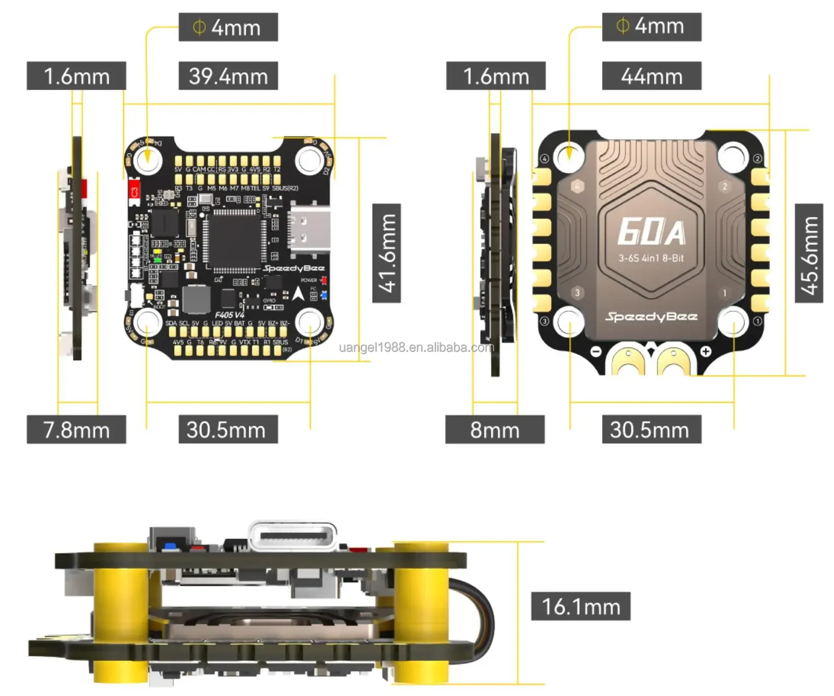 SoloGood F405 V4 BLS 60A Stack ICM42688P F405 BLS60A 4in1 ESC 30.5X30.5mm 2-6S for FPV Drones