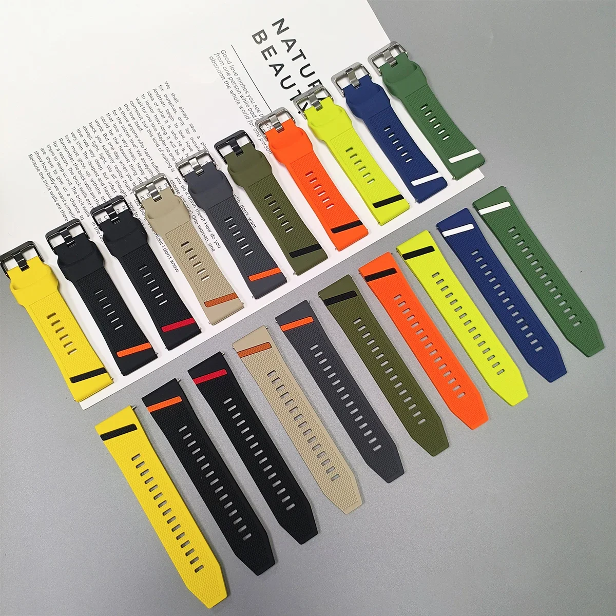 Original Silicone Band for HUAWEI GT 7 Pro GT 7 6 5 4 46mm Strap 22mm Sport Bracelet for Xiaomi Watch 5 S5 S4 S2 S1 Pro Color 2