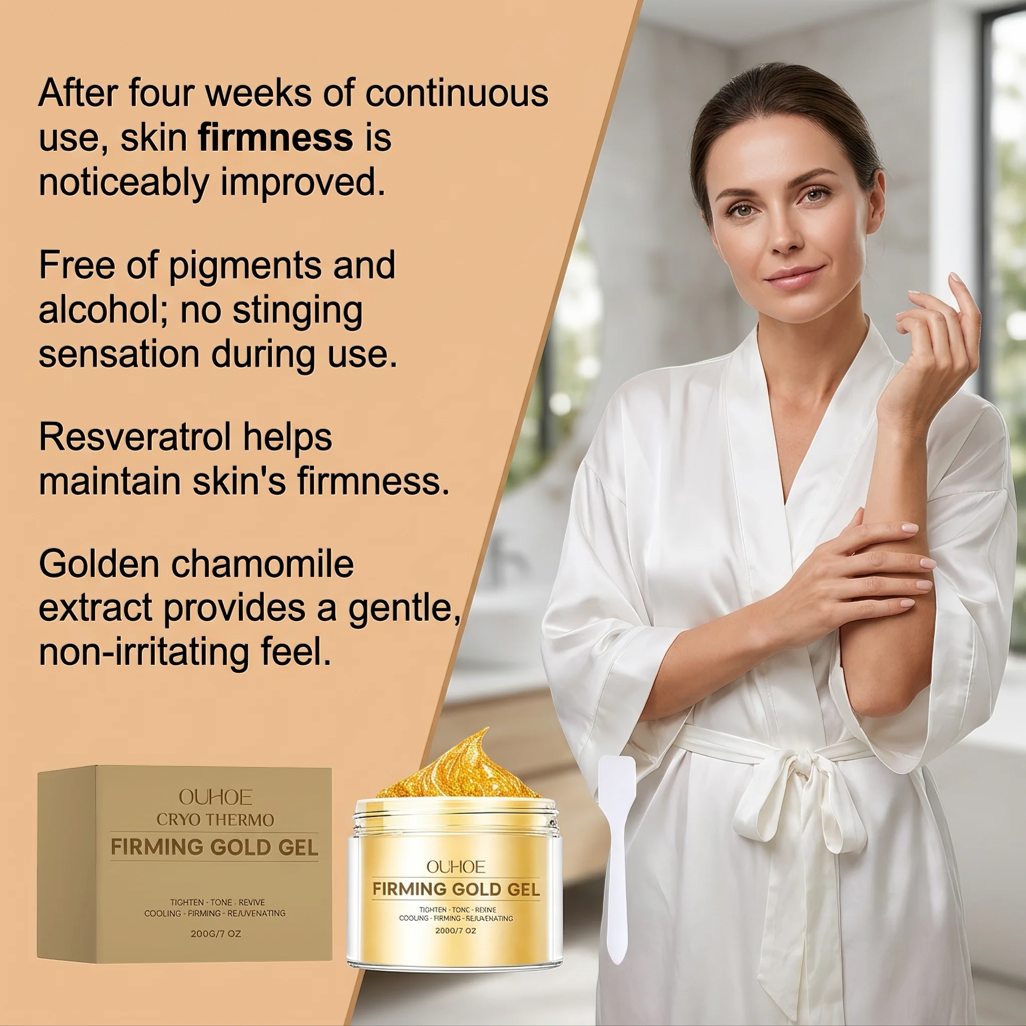 Ouhoe Facial Skin Gel Infused With Resveratrol And Chamomile Is Refreshing EasyTo Absorb Mild And Non Irritating Daily Skin Care