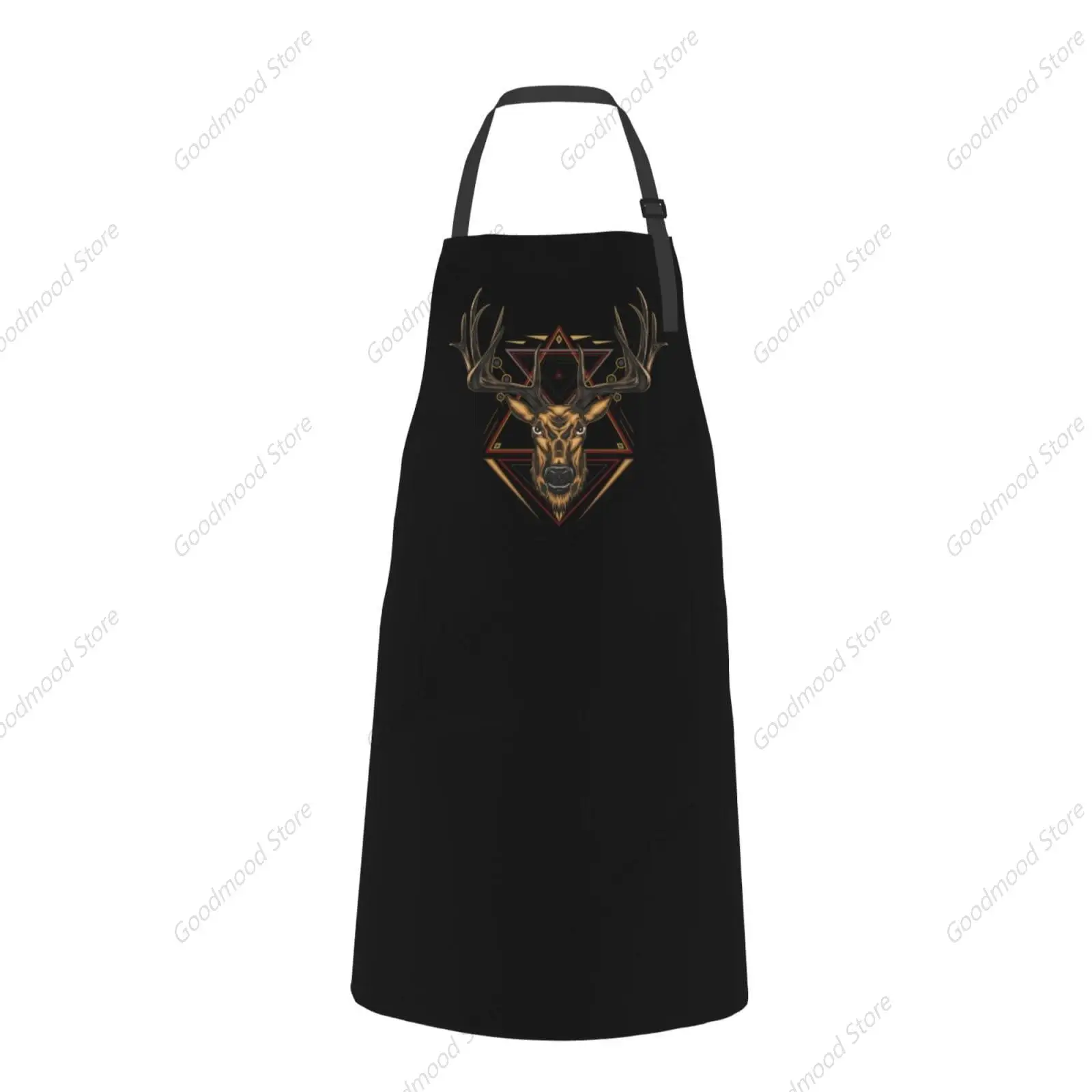 Adjustable Cute Deer Head Apron For Men Women Waterproof With Pockets Bib Kitchen Cooking Chef Restaurant Aprons