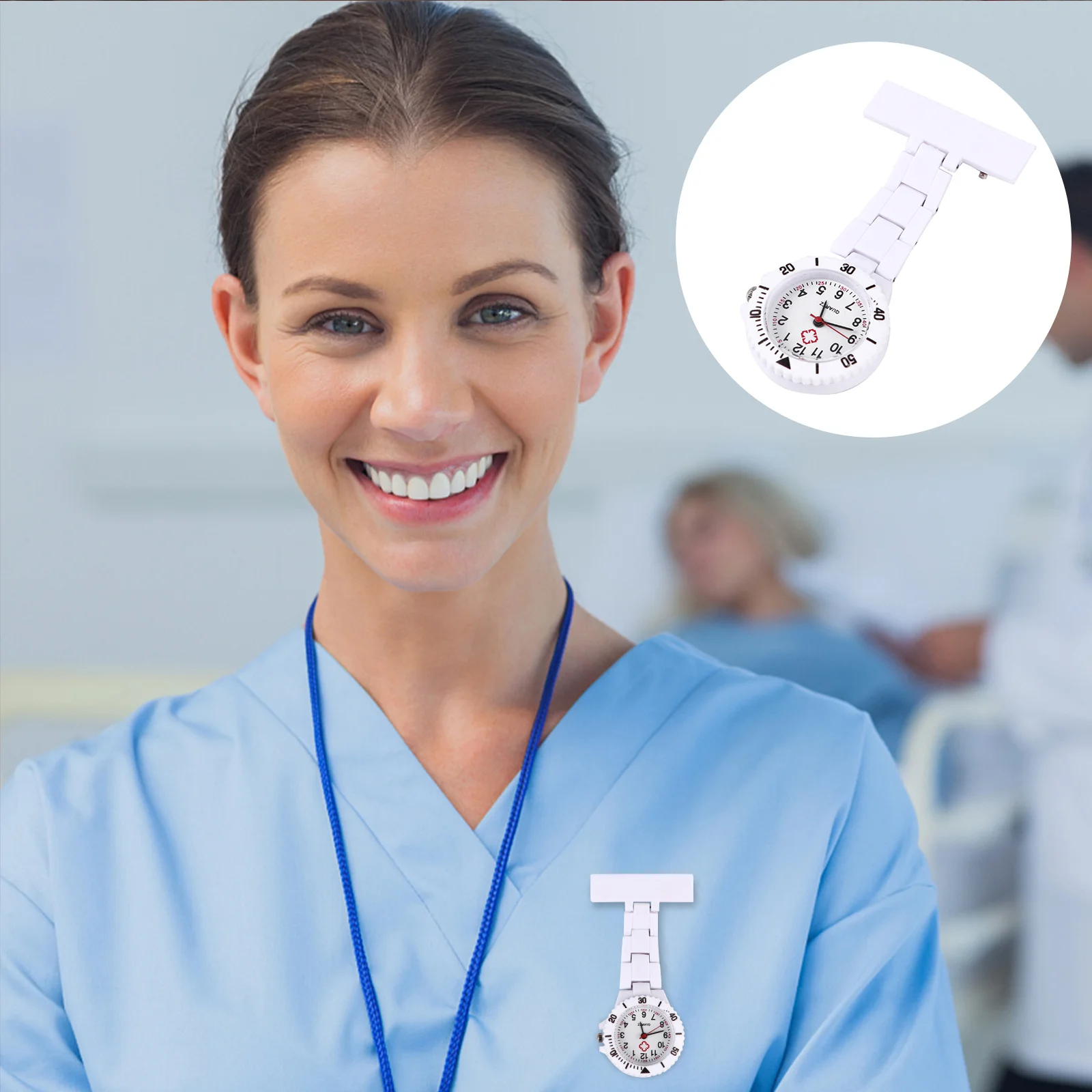 

Nurse Pocket Watch Clip-on Women Fashion Nursing Watch Clear View Health Tool Nurse Watches for Women