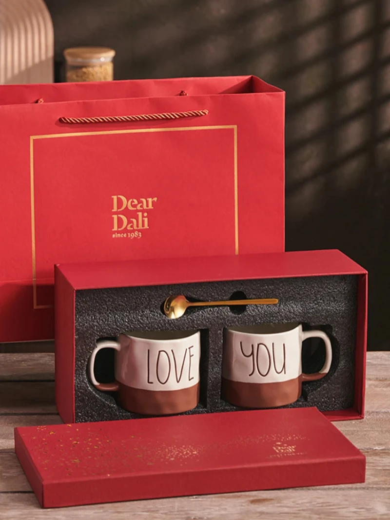 

Love You Couple Drink 2 Instagram High Appearance Level Wedding Companion Mug Set Gift Box Gift Mug Valentine's Day Gift