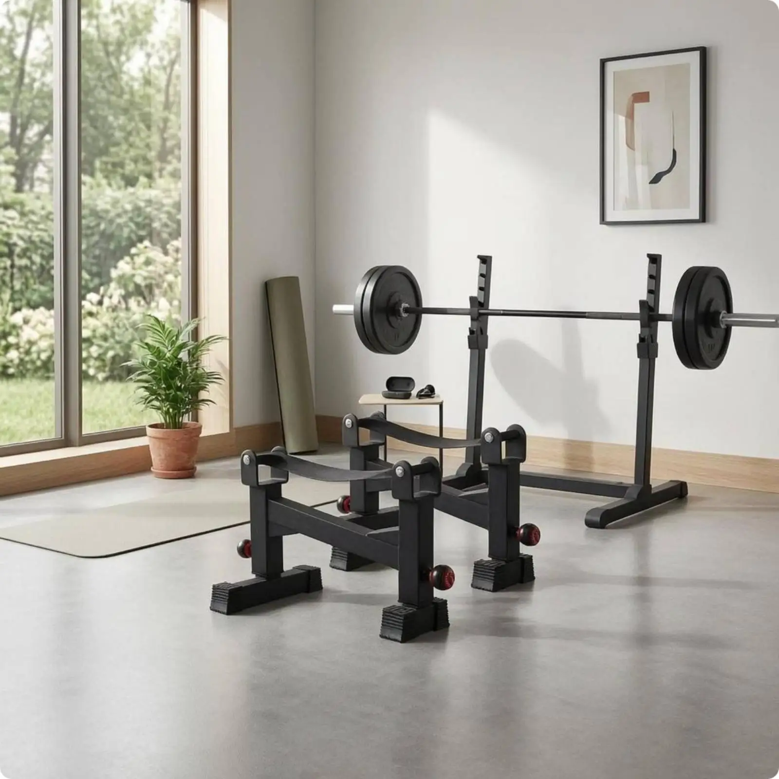 Rack Per Deadlift Con Base Larga, Supporto Per Allenamento Deadlift, Porta Pesi Per Bilancieri-image
