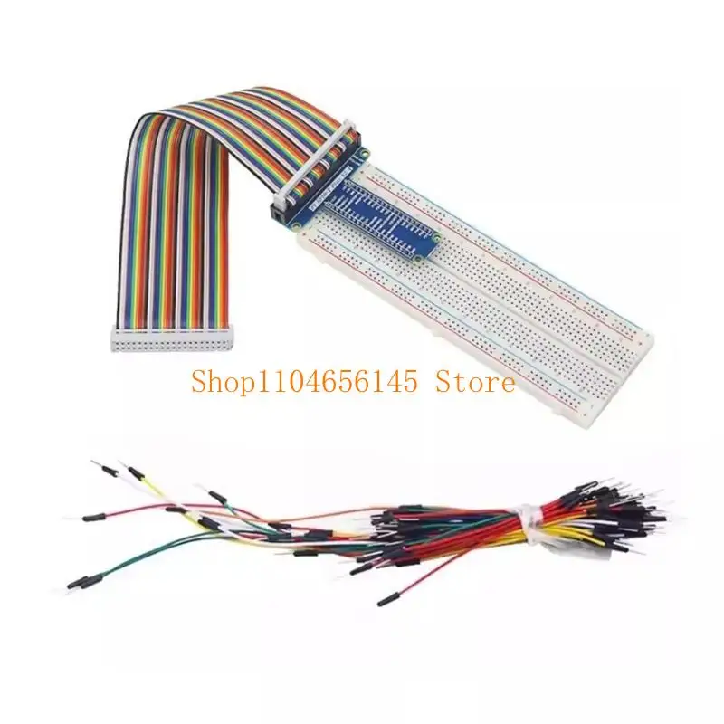 GPIO Expansion Board Breakouts Board Sets for 5/4B/3B GPIO T Type Adapter Board Rainbow Ribbon Cable 65Pcs Jumper Wire