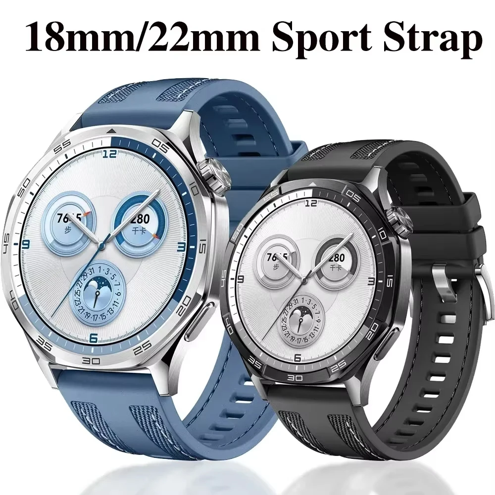 18/22mm Nylon Silicone Composite Sport Strap for Huawei Watch GT5 46mm 41mm Wristband Bracelet Correa for HUAWEI 4/3Pro GT3 Band