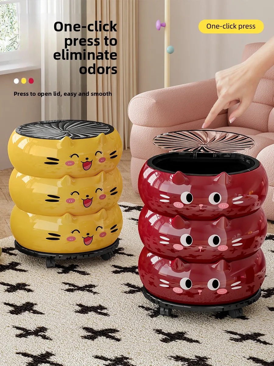 

Large Capaci Tra Can 5L Home Use Kitchen Batoom Bedroom Living Room with Lid Big Size round ape Plastic Garbage Can