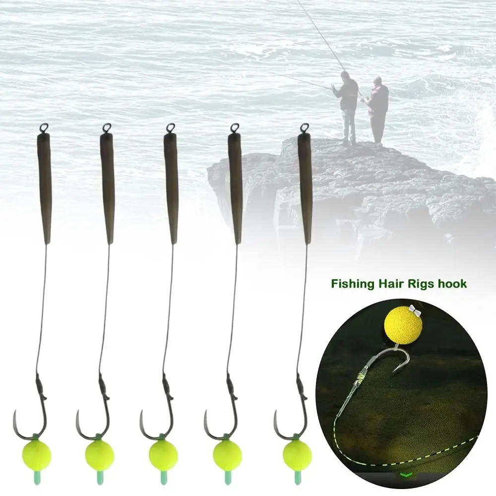 

5pcs 2025 Equipment Fishing Hair Rigs hook Ready Made 3#-10# Carp Fishing Hook Pesca Carp Rigs fishing lure Fishing Tackle
