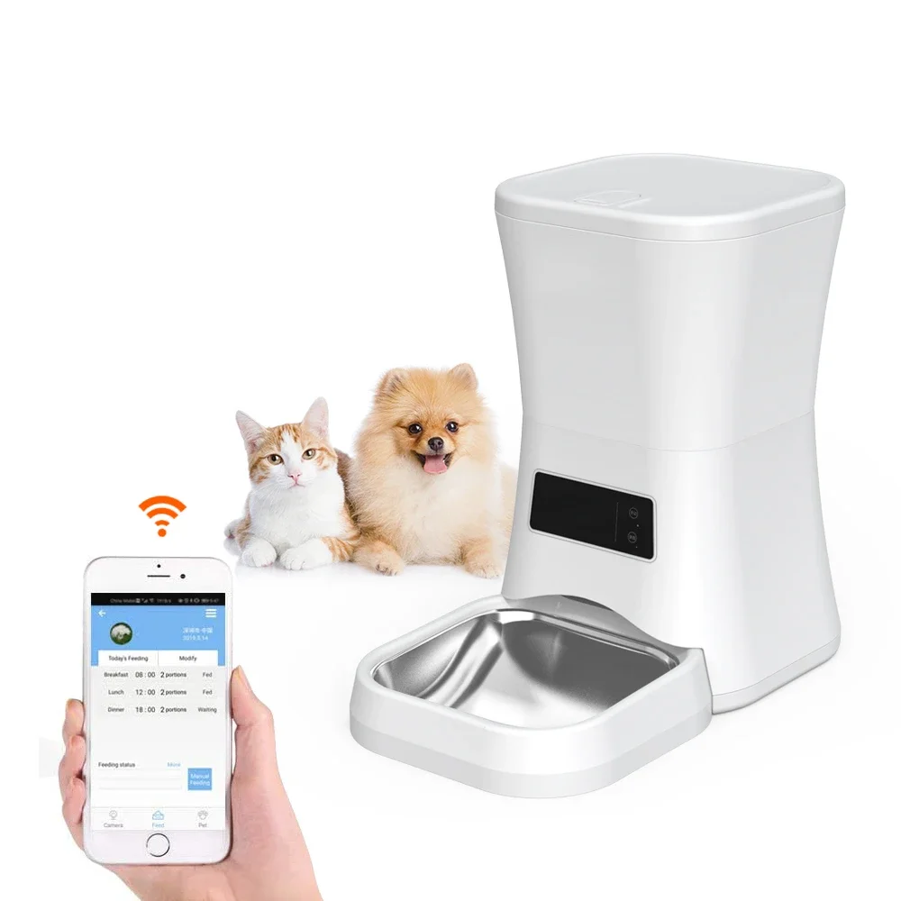 WiFi Automatic dog cat Pet Feeder Remote Smart Dog Food Treat Dispenser Cat Dog Automatic Food Feeder