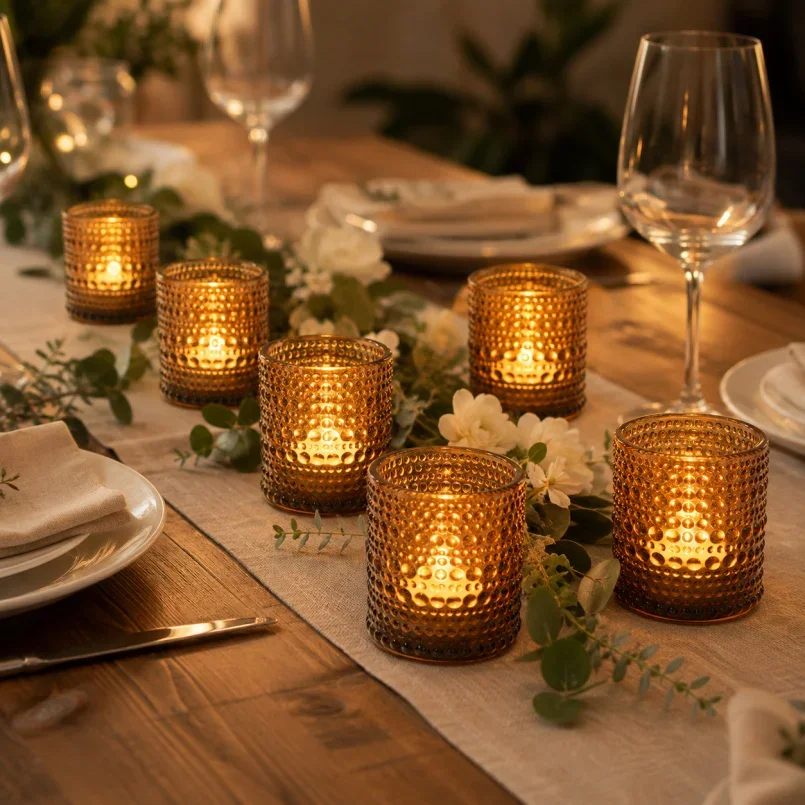 6PCS Votive Candle Holders, Tea Liht Candle Holder for Living Room,Bedroom,Dining Room,Fireplace,Hallway,Entryway,Wedding,Party