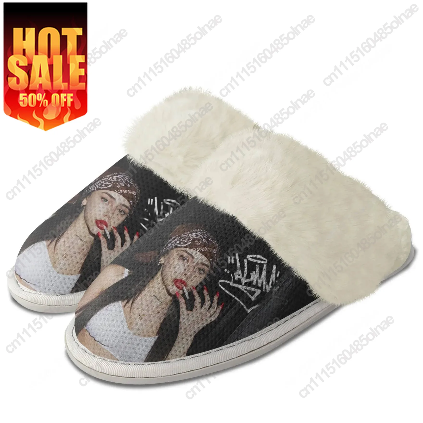 Nicki Nicole Hip Hop Rapper Plush Slippers Keep Warm Shoes Men Women Cosplay Breathable Home Cotton Thermal Lightweight Slipper