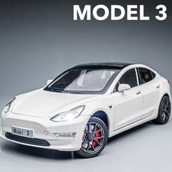 1:24 Model 3 Model Y Model S Model X Alloy Die Cast Car Model Dźwięk i światło Zabawka dla dzieci Kolekcje Prezent urodzinowy