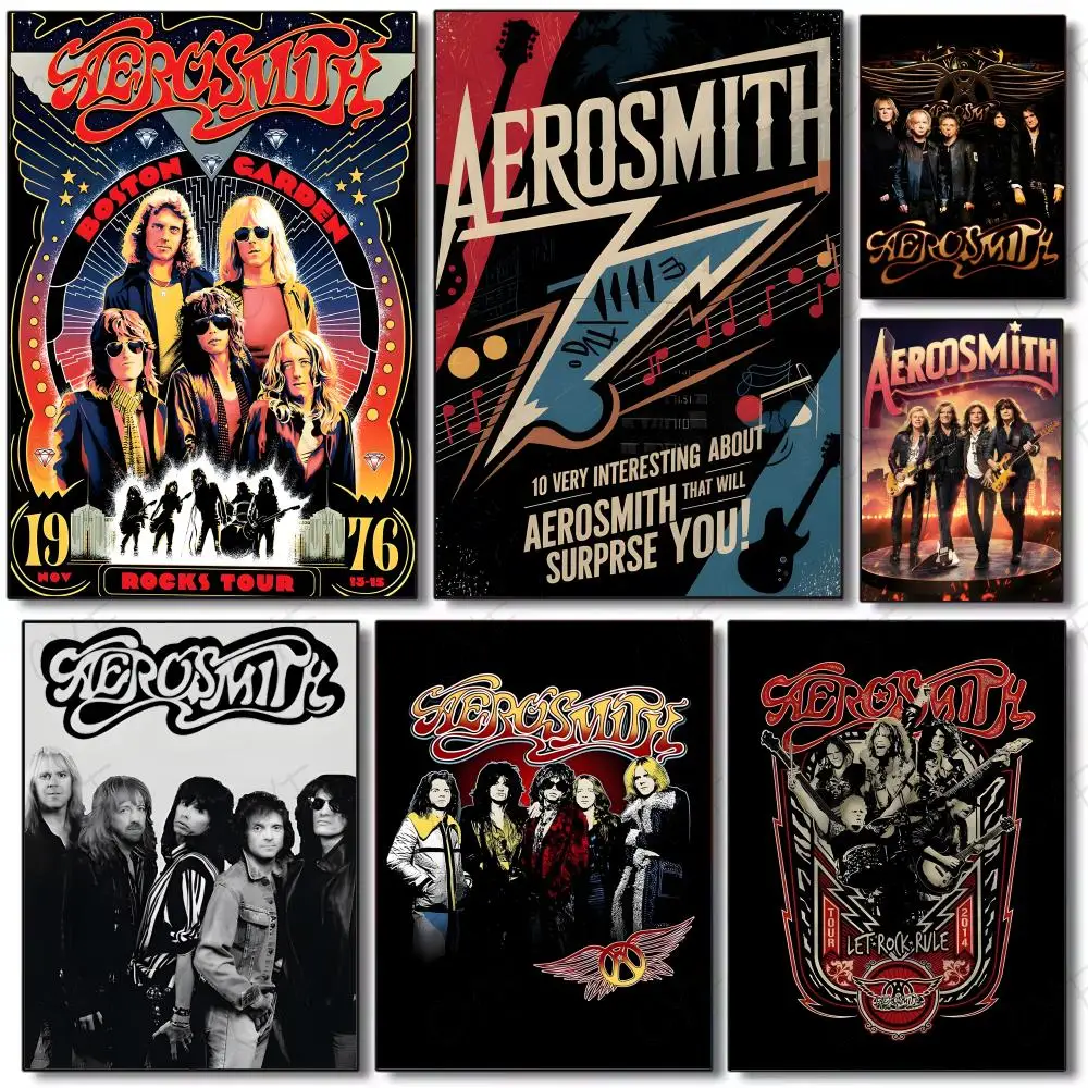 Pôster da banda de rock A-Aerosmith, pintura de pôster, arte de parede, mural para sala de estar, decoração de casa e presentes