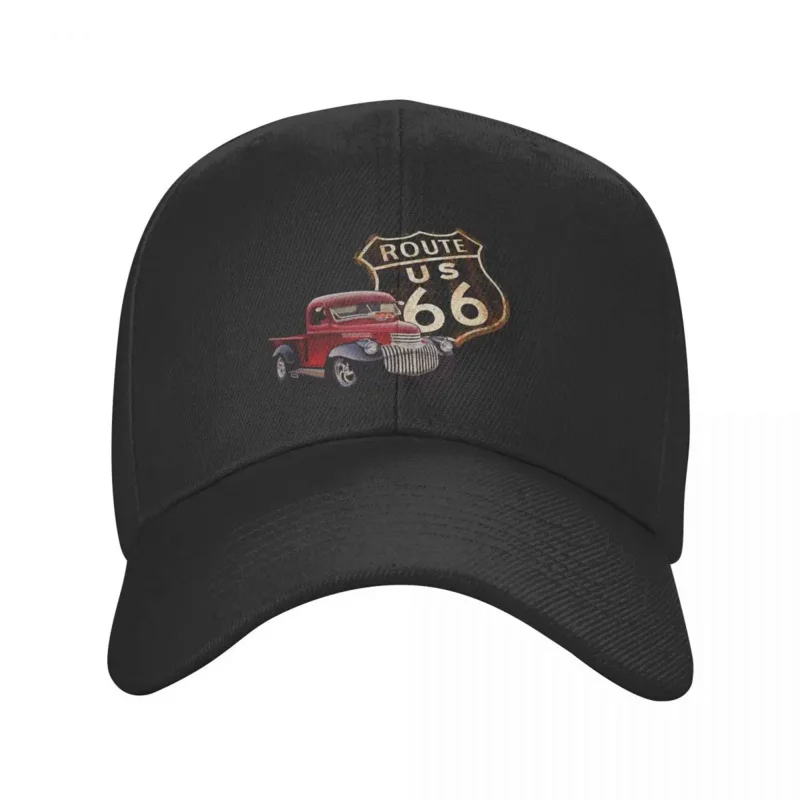 

Personalized Vintage Route 66 Baseball Cap Outdoor Men Women's Adjustable Dad Hat Spring Snapback Caps Trucker Hats