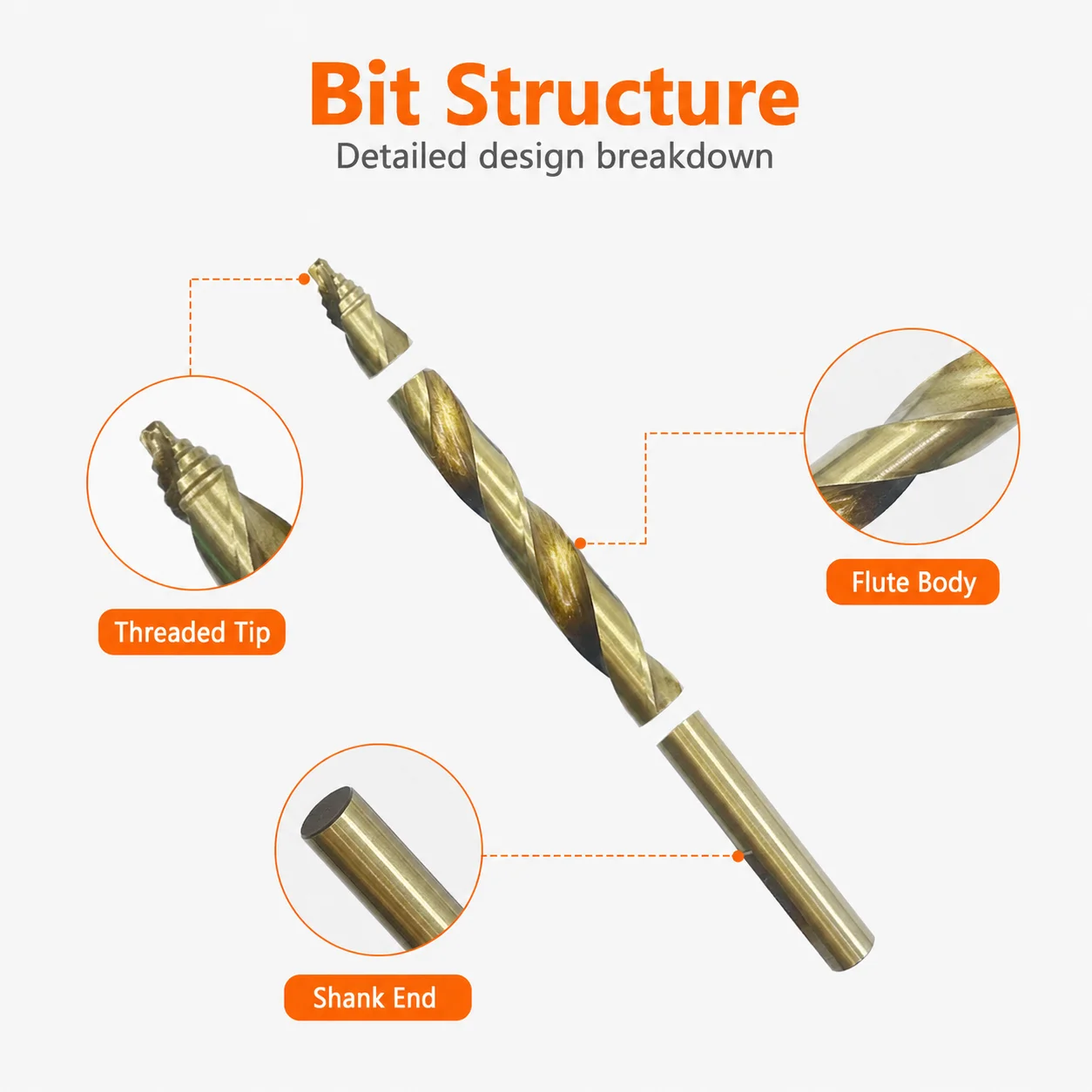 1. 15PCS Titanium Coated Twist Drill Bit Set 1-8mm HSS Drill Bits For Wood Metal Plastic DIY Drilling Tools With Storage Box